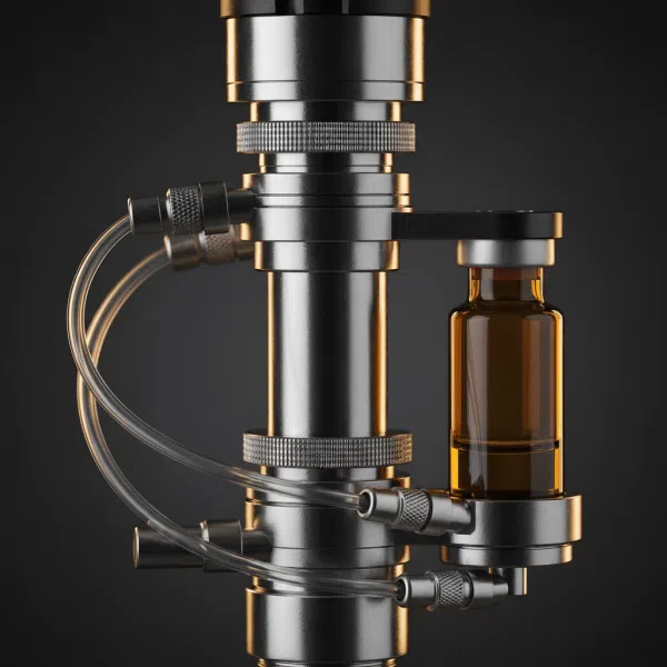 Colonne chromatographique HPLC pour l'analyse des cannabinoïdes avec tubes capillaires et connecteurs