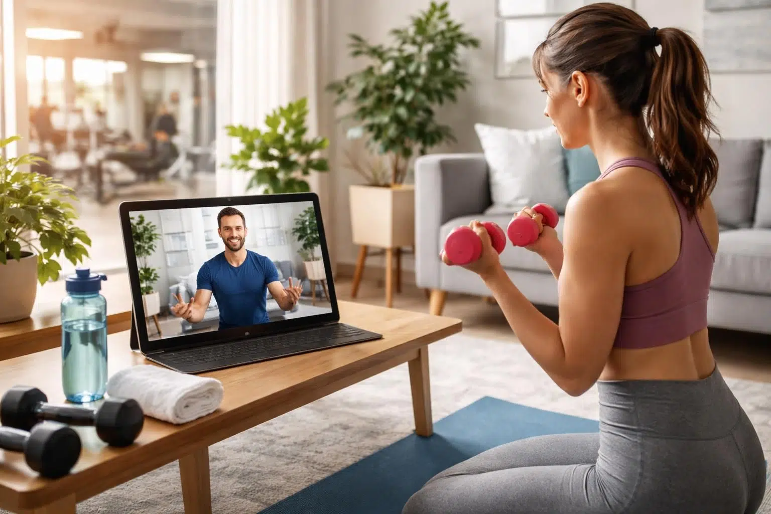 découvrez les avantages d'un coach fitness en ligne par rapport à la salle : flexibilité, personnalisation, économies et suivi à distance pour atteindre vos objectifs efficacement.